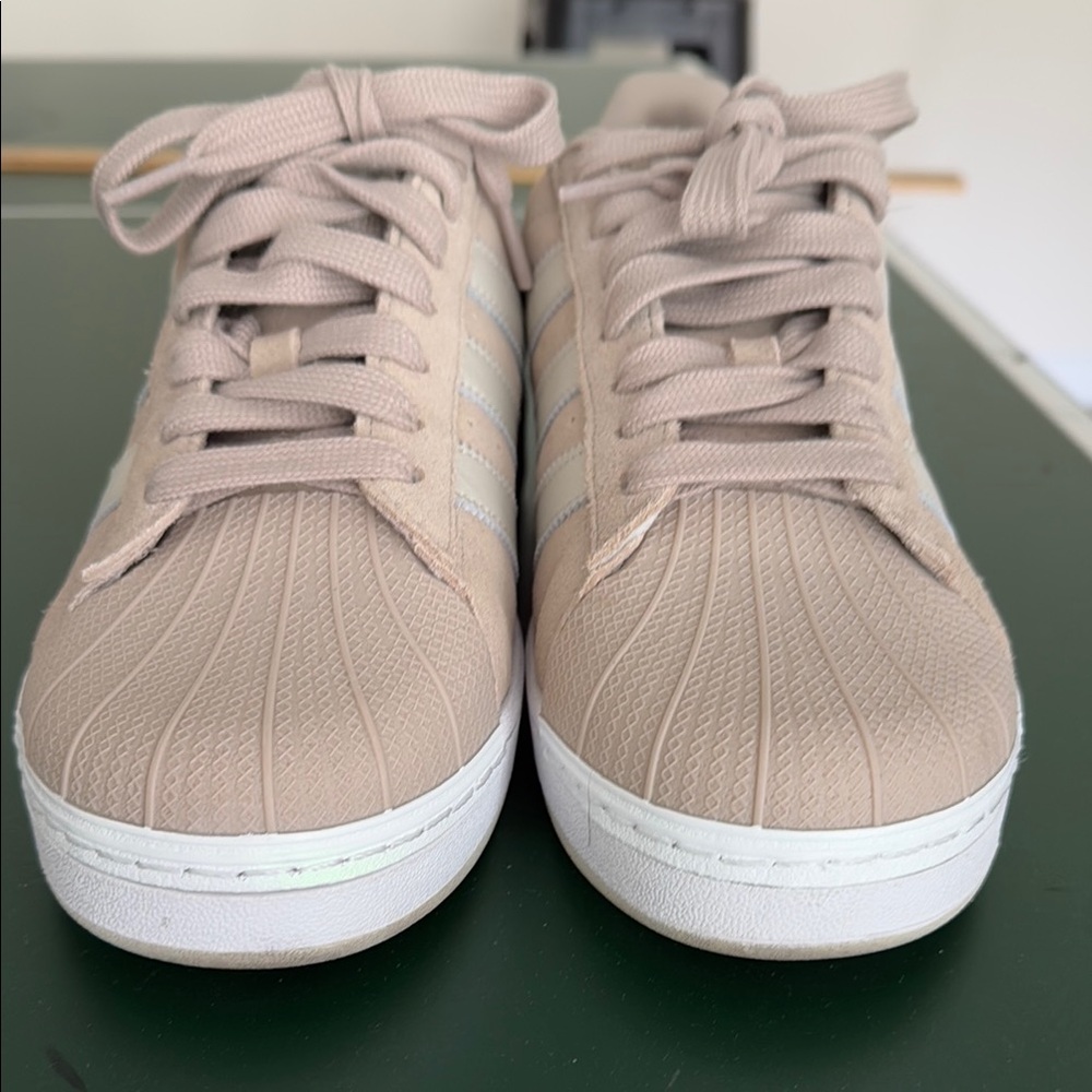 Adidas Tan Sneakers Classic Shell Toe Design Superstar XLG size unisex 9 - Picture 4 of 10